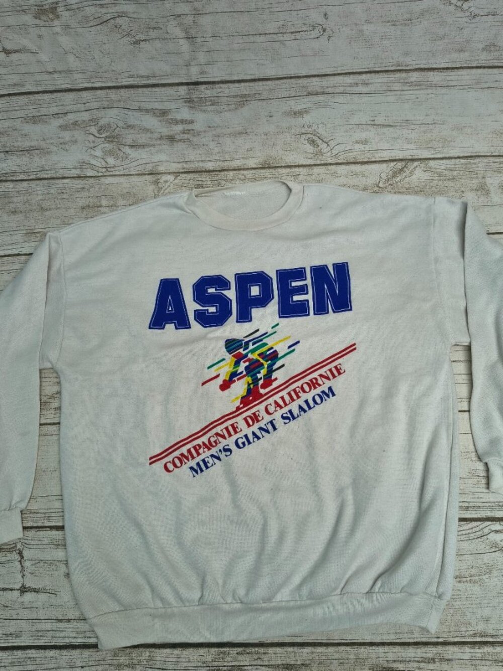 Vintage Aspen Colorado Ski Graphic Sweatshirt Gray